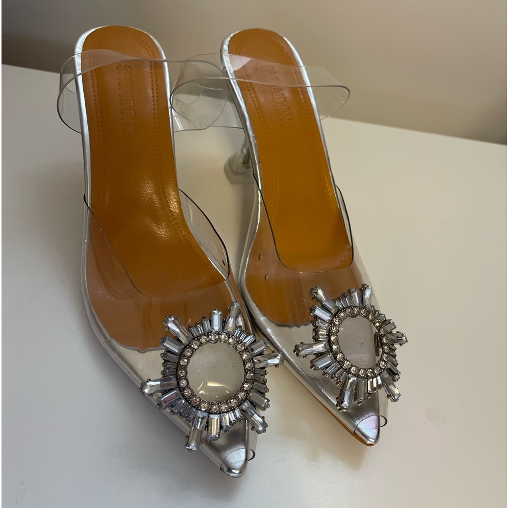 ❌SOLD❌ Rhinestone Decor Clear High Heels - Picture 9 of 10